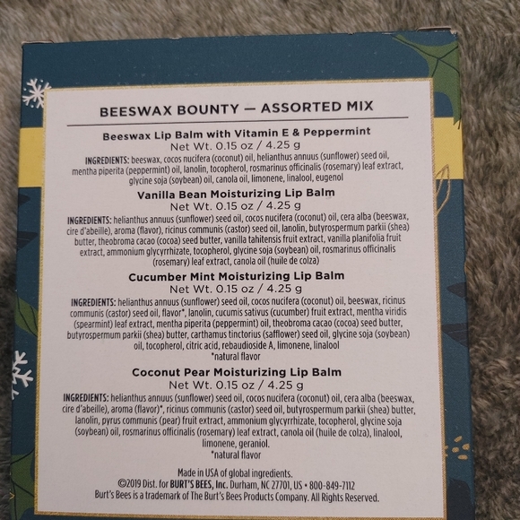 Burt's Bees Beeswax Bounty 4 Assorted Lip Balm - Picture 3 of 4